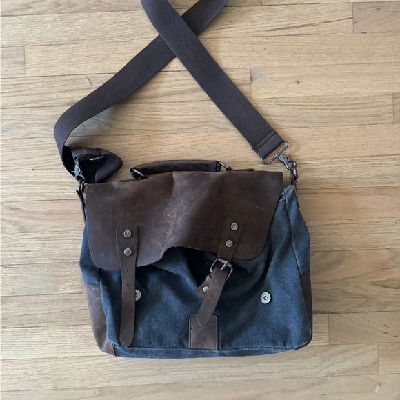 Stylish Brown and Gray Men's Messenger Bag - Picture 1 of 5